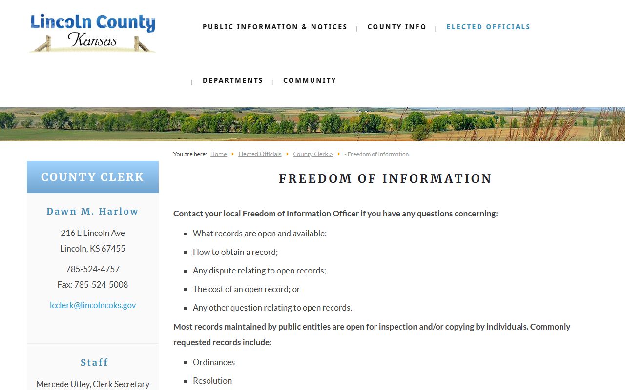 Lincoln County release mugshot KORA request instructions
