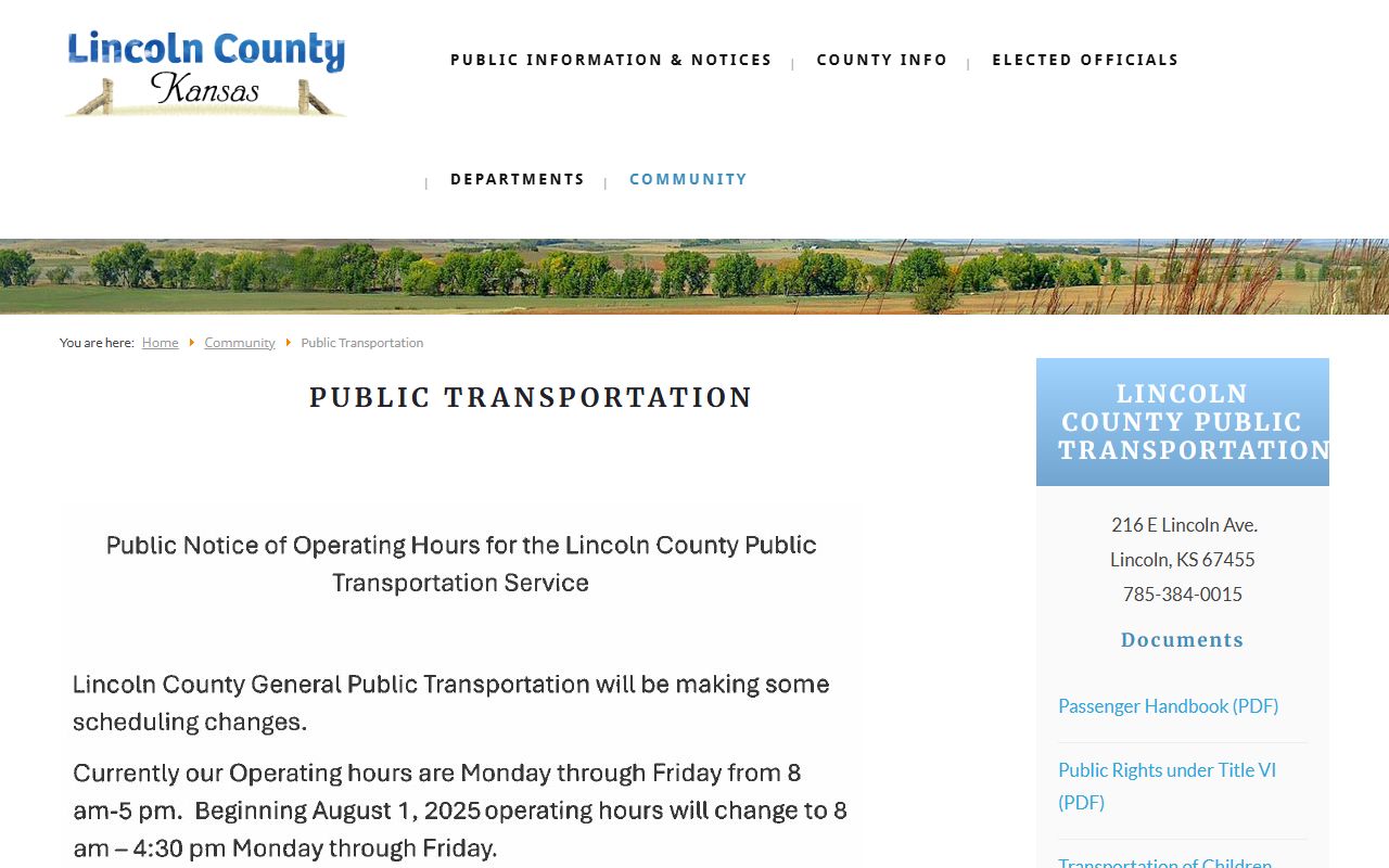 Lincoln County transportation after a 24-hour jail release